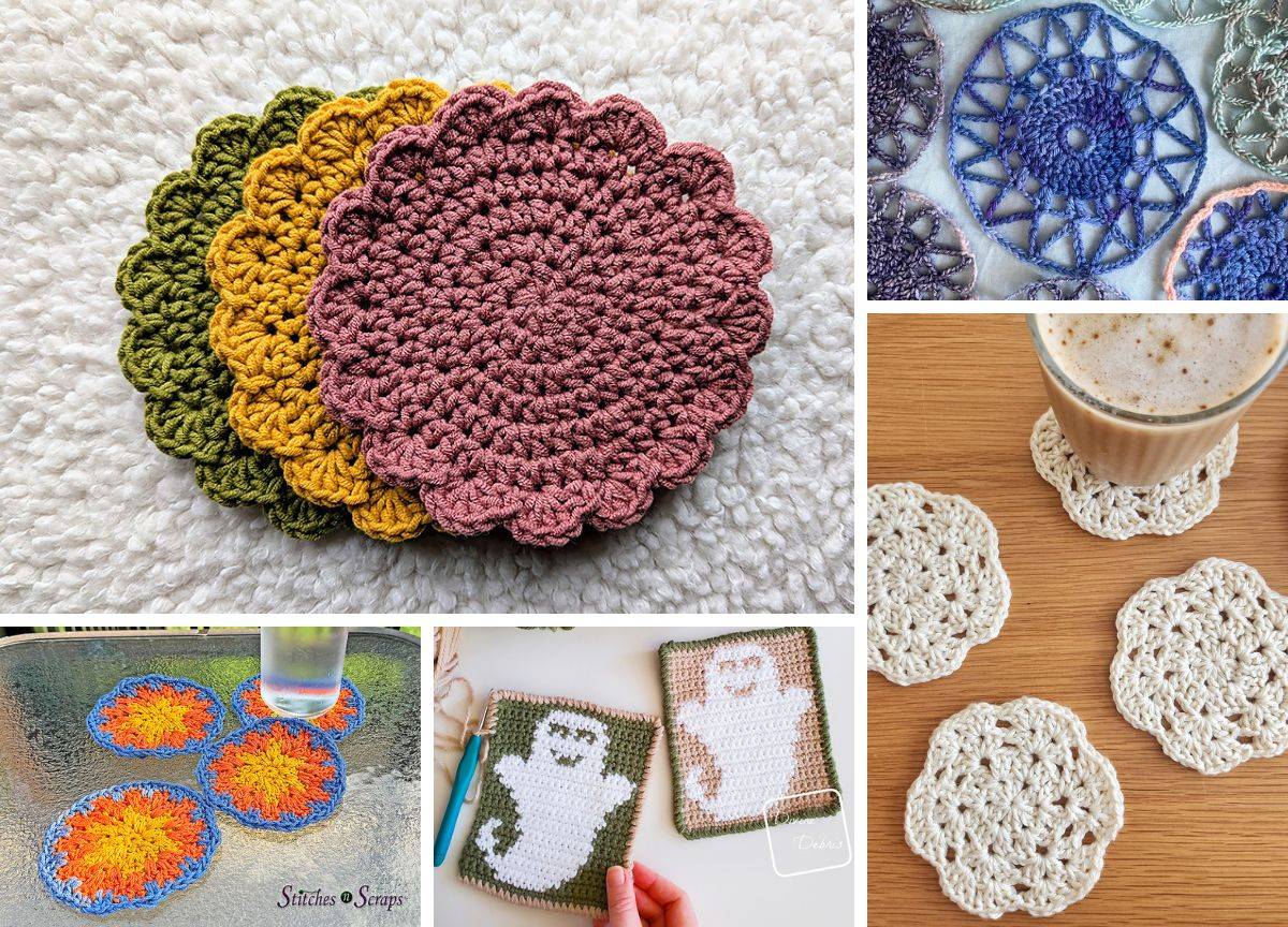 30 Paw Coaster Crochet Patterns Image
