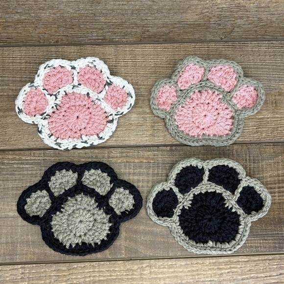 30 Paw Coaster Crochet Patterns Image