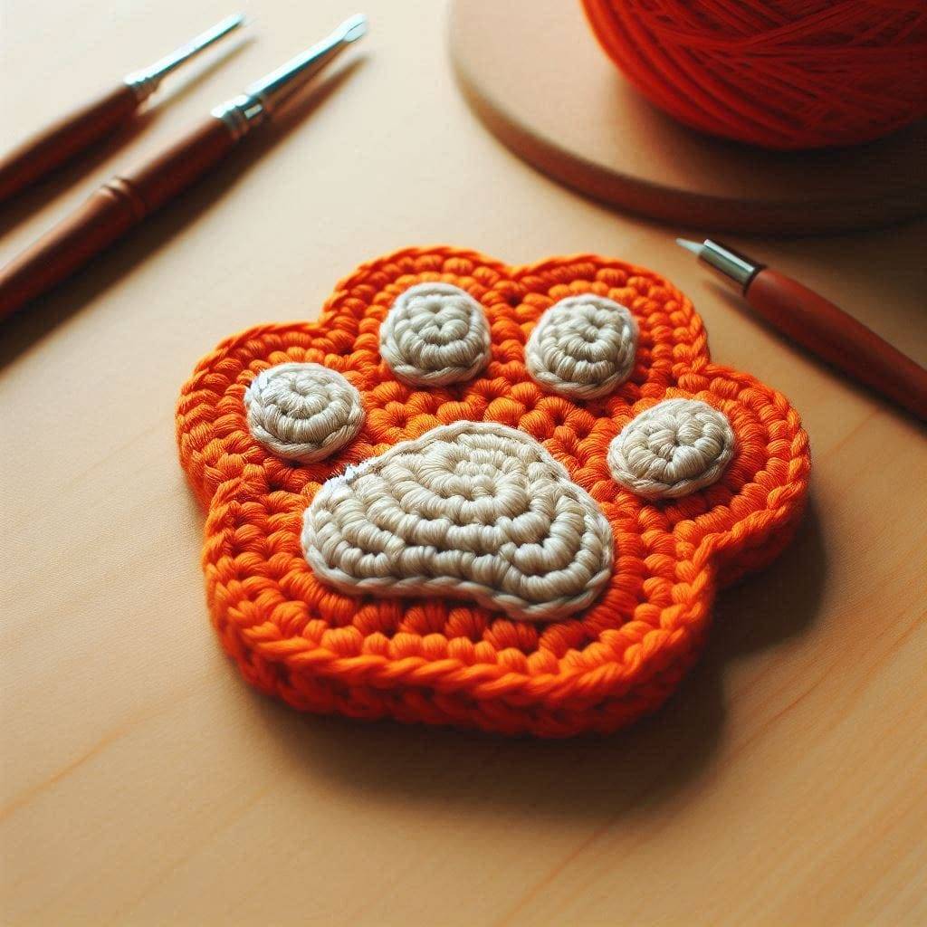 30 Paw Coaster Crochet Patterns Image
