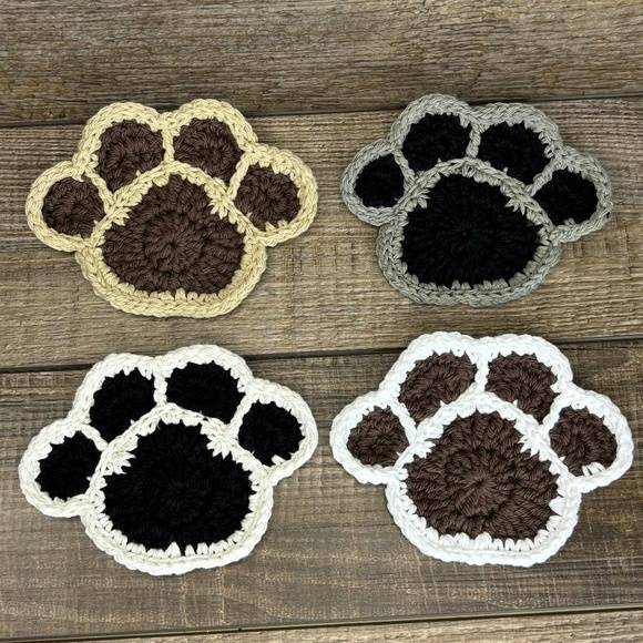30 Paw Coaster Crochet Patterns Image