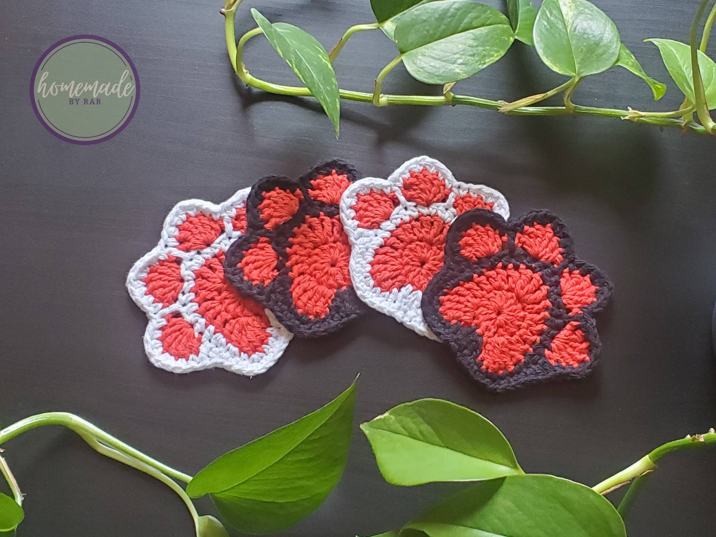 30 Paw Coaster Crochet Patterns Image