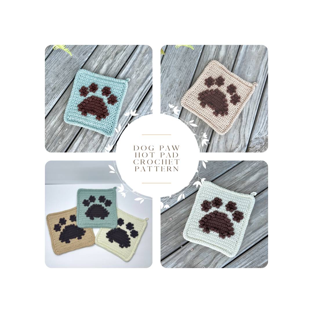 30 Paw Coaster Crochet Patterns Image