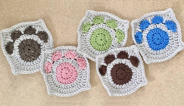 30 Paw Coaster Crochet Patterns Image