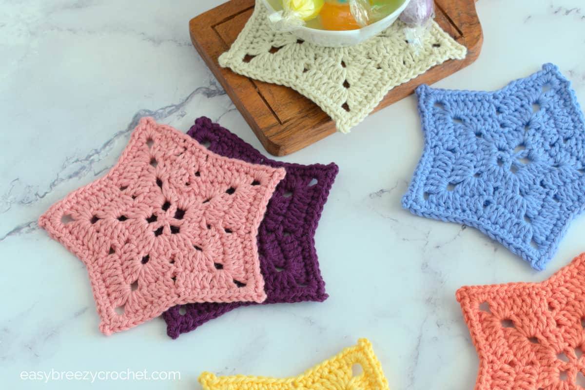 30 Crochet Granny Square Star Patterns Image