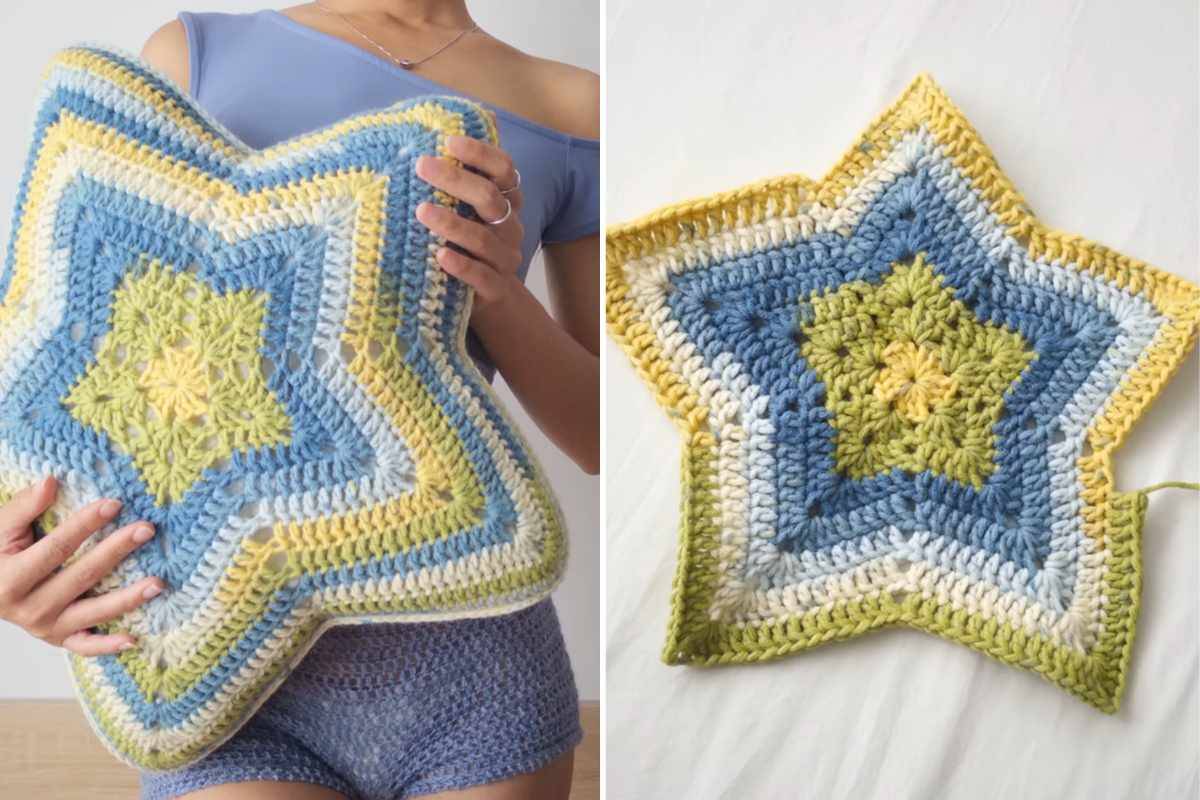 30 Crochet Granny Square Star Patterns Image