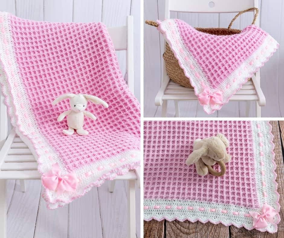 34 Waffle Stitch Crochet Baby Blanket Patterns Image