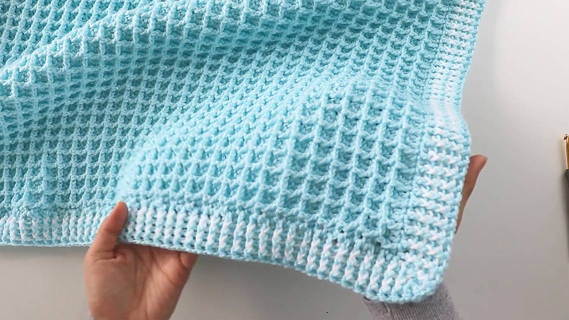 34 Waffle Stitch Crochet Baby Blanket Patterns Image