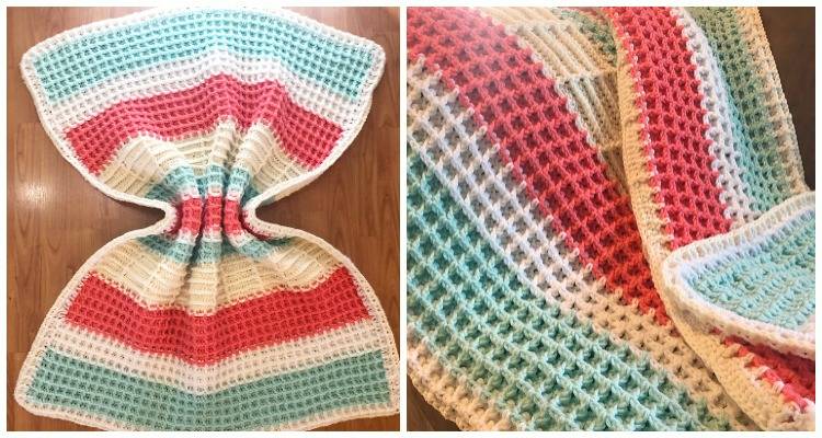 34 Waffle Stitch Crochet Baby Blanket Patterns Image