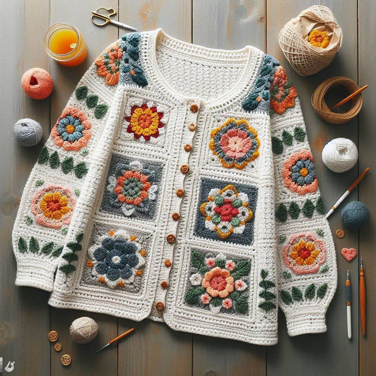 30 Crochet Granny Square Cardigan Patterns Image