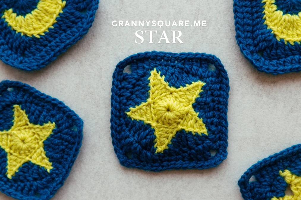 30 Crochet Granny Square Star Patterns Image