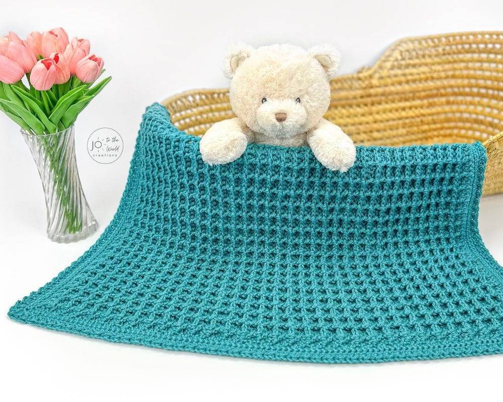 34 Waffle Stitch Crochet Baby Blanket Patterns Image
