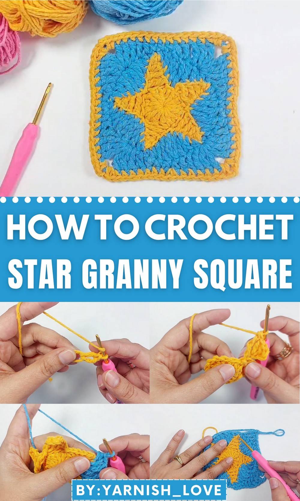 30 Crochet Granny Square Star Patterns Image