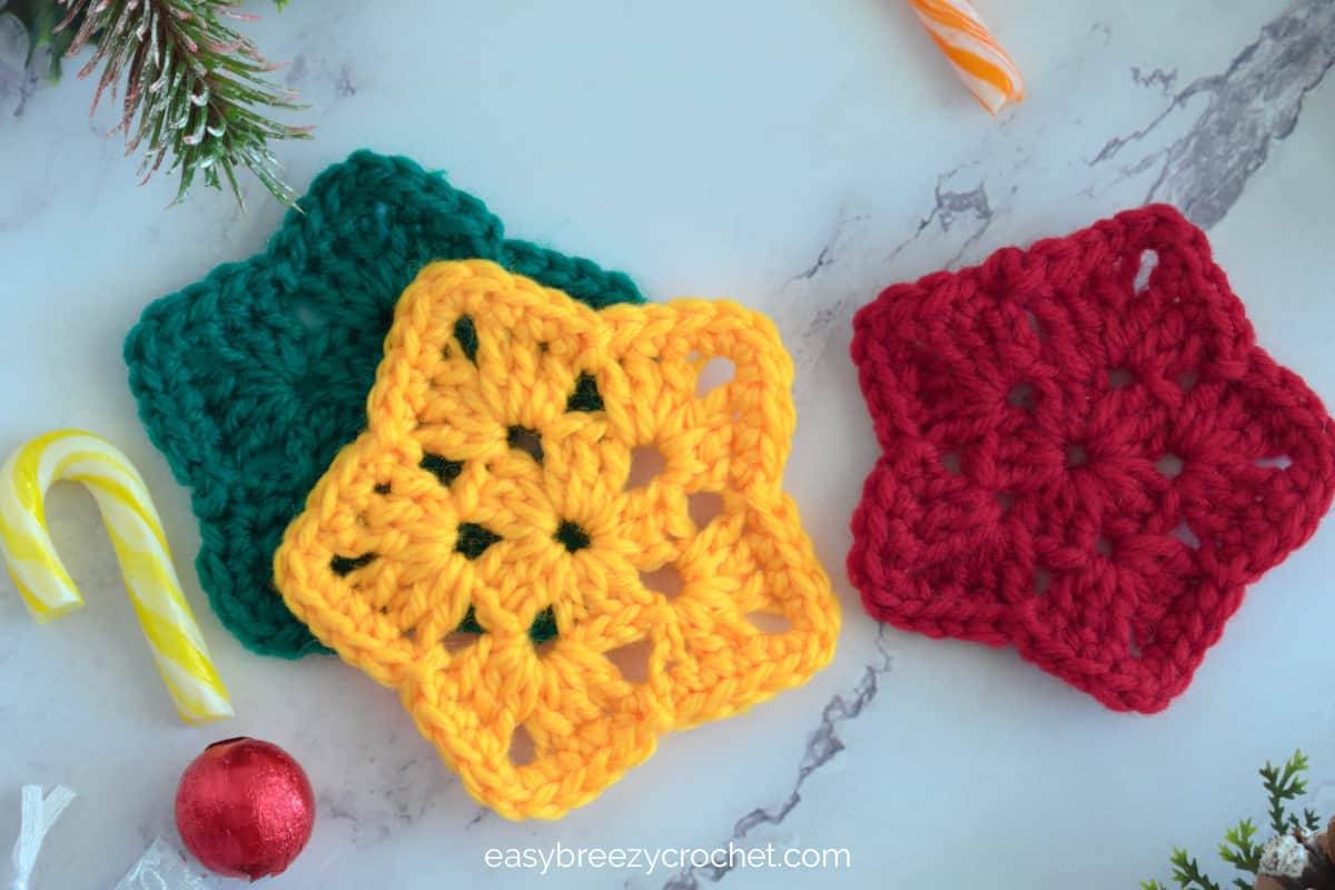 30 Crochet Granny Square Star Patterns Image