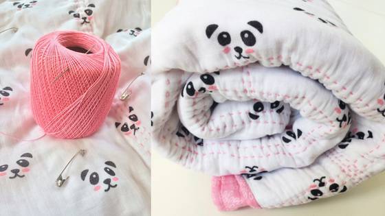 33 DIY Gauze Baby Blankets Image